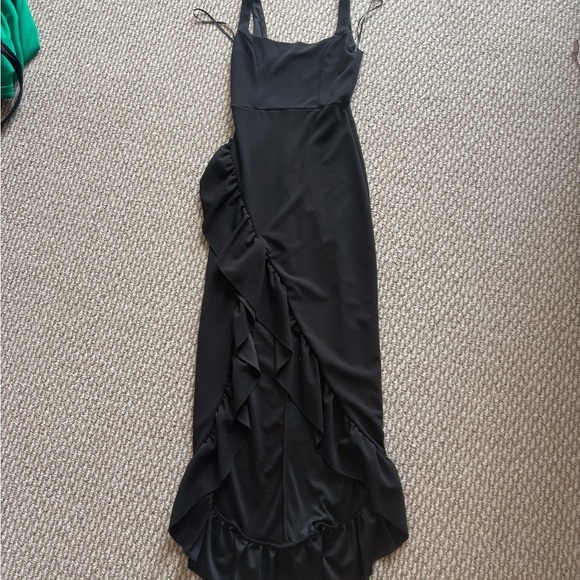 Lulus Dresses & Skirts - Lulu's Black Ruffle-Trim Maxi Dress